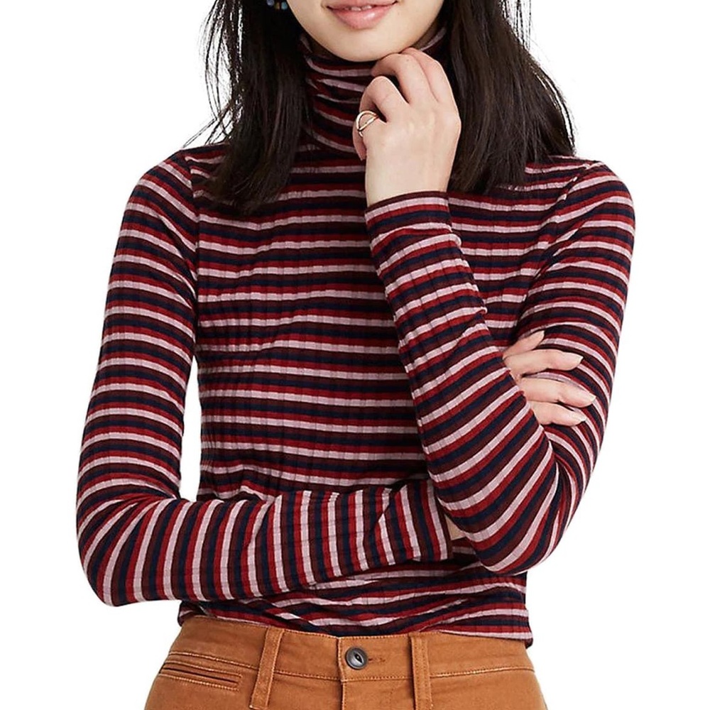 Madewell stripe turtleneck top